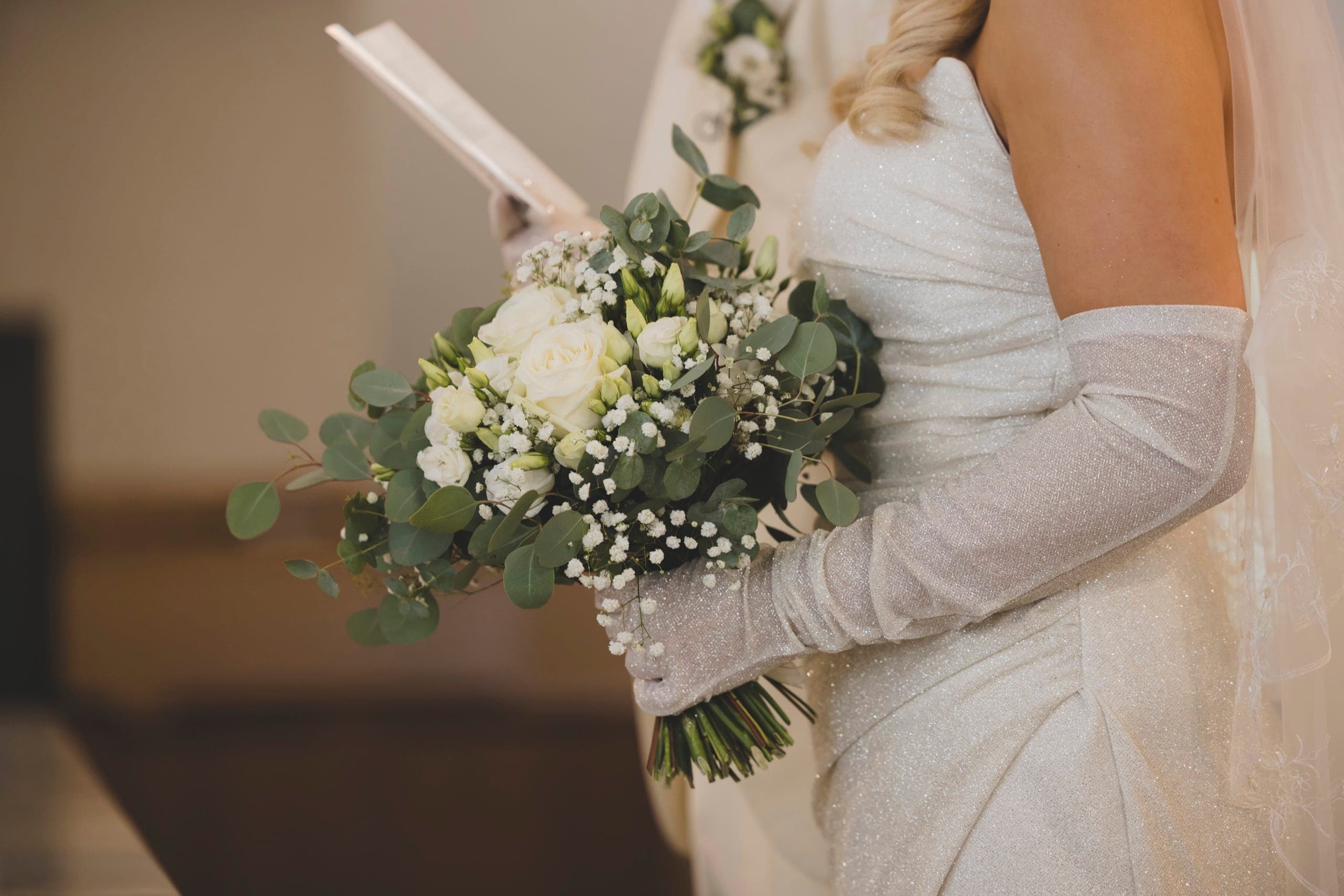 The bride with her bouquet
